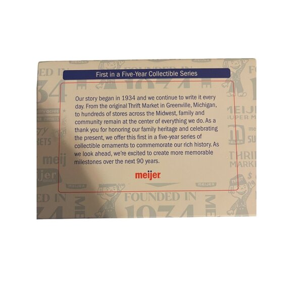 2024 Meijer Thrift Market Collectible Holiday Ornament First in Five Year Series - Picture 4 of 9